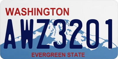 WA license plate AWZ3201