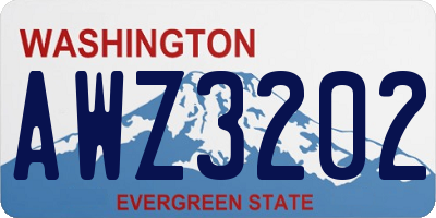 WA license plate AWZ3202