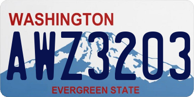 WA license plate AWZ3203
