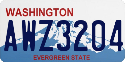 WA license plate AWZ3204