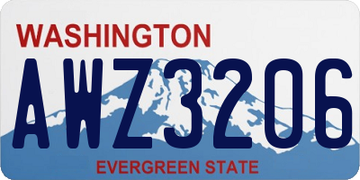 WA license plate AWZ3206