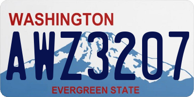WA license plate AWZ3207