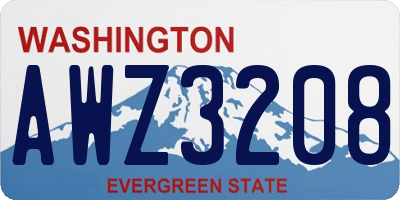 WA license plate AWZ3208