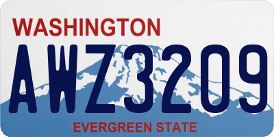 WA license plate AWZ3209