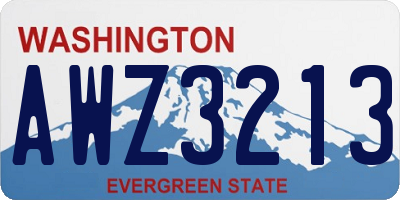 WA license plate AWZ3213
