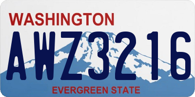 WA license plate AWZ3216