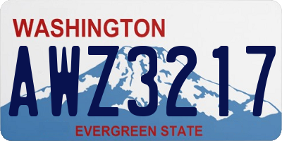 WA license plate AWZ3217
