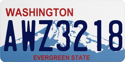 WA license plate AWZ3218