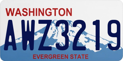 WA license plate AWZ3219