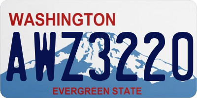 WA license plate AWZ3220