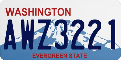 WA license plate AWZ3221