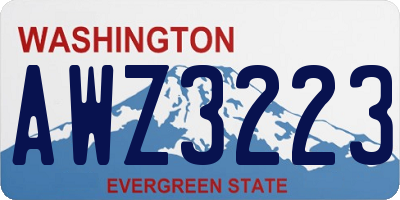 WA license plate AWZ3223