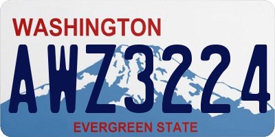 WA license plate AWZ3224