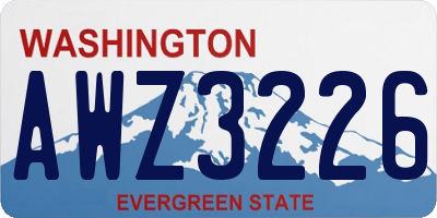 WA license plate AWZ3226