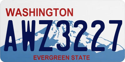 WA license plate AWZ3227