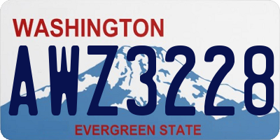 WA license plate AWZ3228