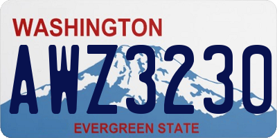 WA license plate AWZ3230