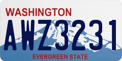 WA license plate AWZ3231