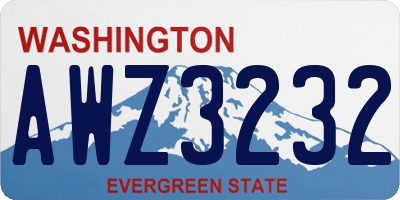 WA license plate AWZ3232