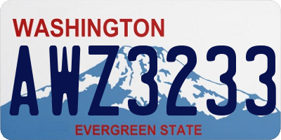 WA license plate AWZ3233