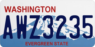 WA license plate AWZ3235