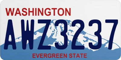 WA license plate AWZ3237