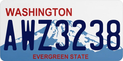 WA license plate AWZ3238