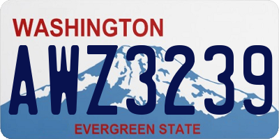 WA license plate AWZ3239
