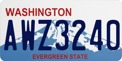 WA license plate AWZ3240