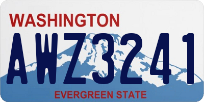 WA license plate AWZ3241