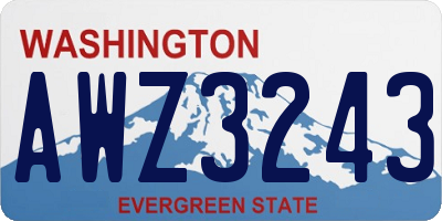 WA license plate AWZ3243