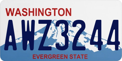 WA license plate AWZ3244