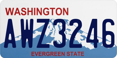 WA license plate AWZ3246