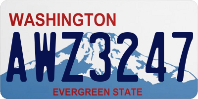 WA license plate AWZ3247
