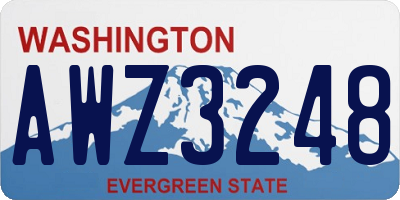 WA license plate AWZ3248