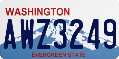 WA license plate AWZ3249
