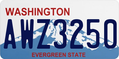 WA license plate AWZ3250