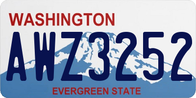 WA license plate AWZ3252