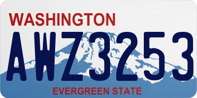 WA license plate AWZ3253