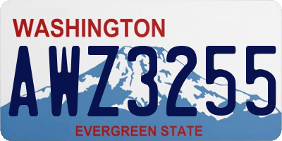 WA license plate AWZ3255