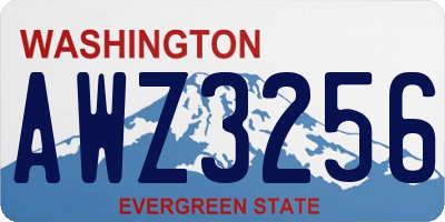 WA license plate AWZ3256