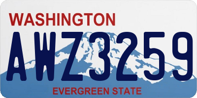 WA license plate AWZ3259