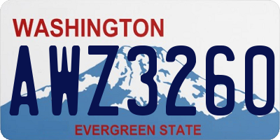 WA license plate AWZ3260