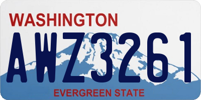 WA license plate AWZ3261
