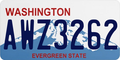 WA license plate AWZ3262