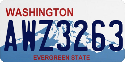 WA license plate AWZ3263