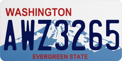 WA license plate AWZ3265