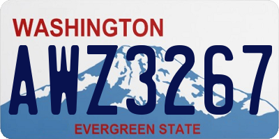 WA license plate AWZ3267