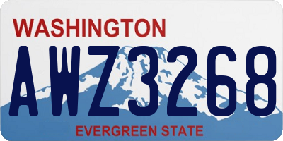 WA license plate AWZ3268