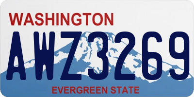 WA license plate AWZ3269